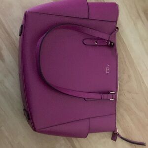 RADLEY LONDON Pink Structured Tote Bag with Textured Leather